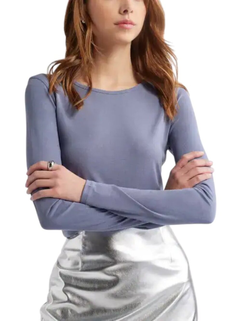 NEW Open Edit Sanded Jersey Long Sleeve T-shirt | S